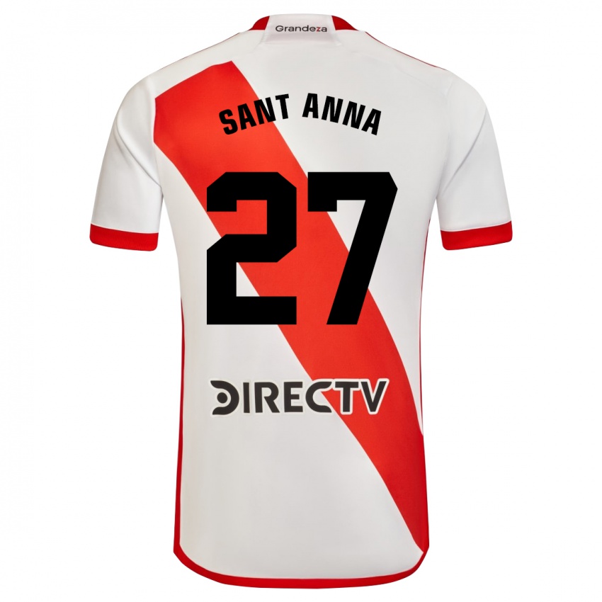 Niño Camiseta Agustín Sant Anna #27 Blanco Rojo 1ª Equipación 2024/25 La Camisa Perú