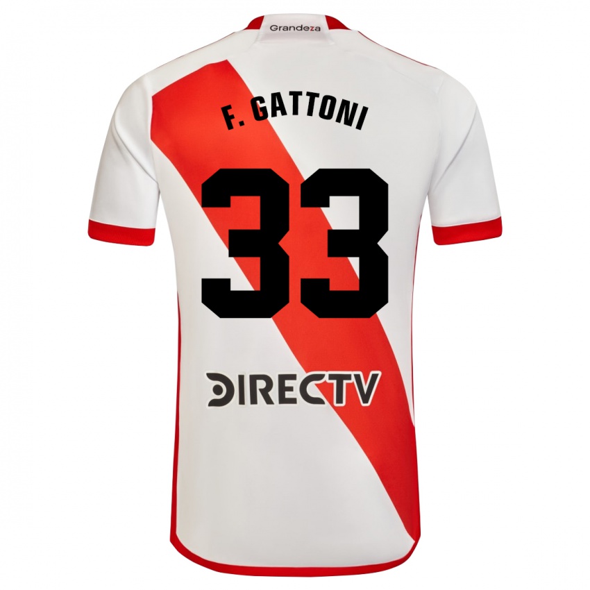 Niño Camiseta Federico Gattoni #33 Blanco Rojo 1ª Equipación 2024/25 La Camisa Perú