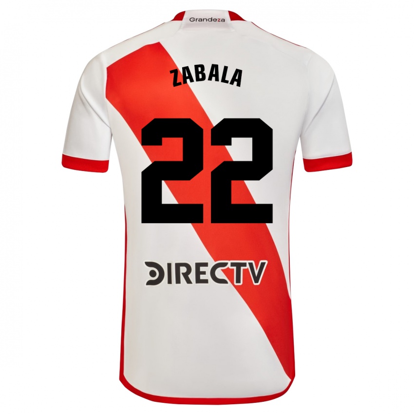 Niño Camiseta Daniel Zabala #22 Blanco Rojo 1ª Equipación 2024/25 La Camisa Perú