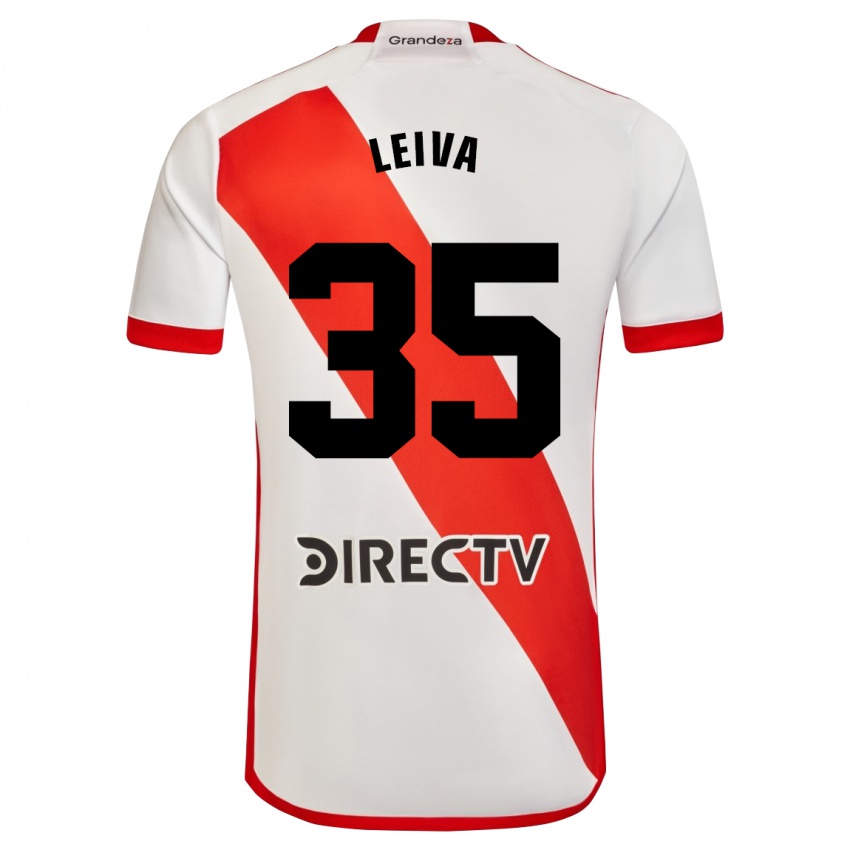 Niño Camiseta Tobías Leiva #35 Blanco Rojo 1ª Equipación 2024/25 La Camisa Perú