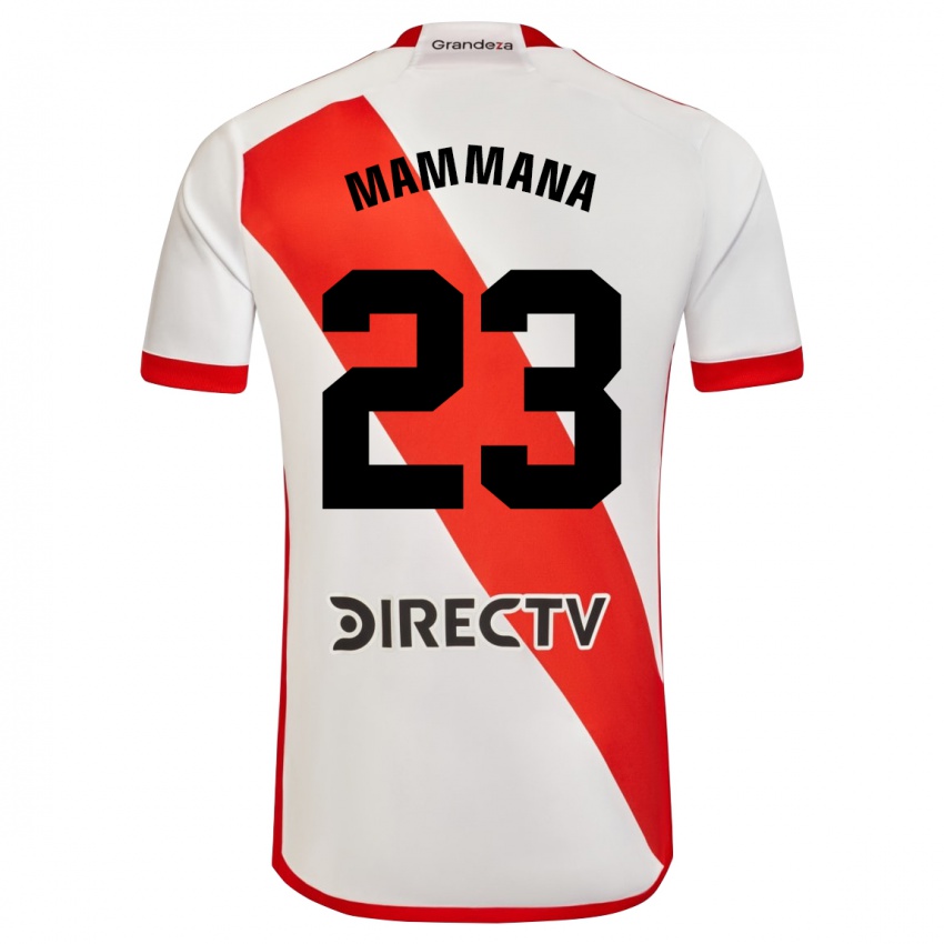 Niño Camiseta Emanuel Mammana #23 Blanco Rojo 1ª Equipación 2024/25 La Camisa Perú