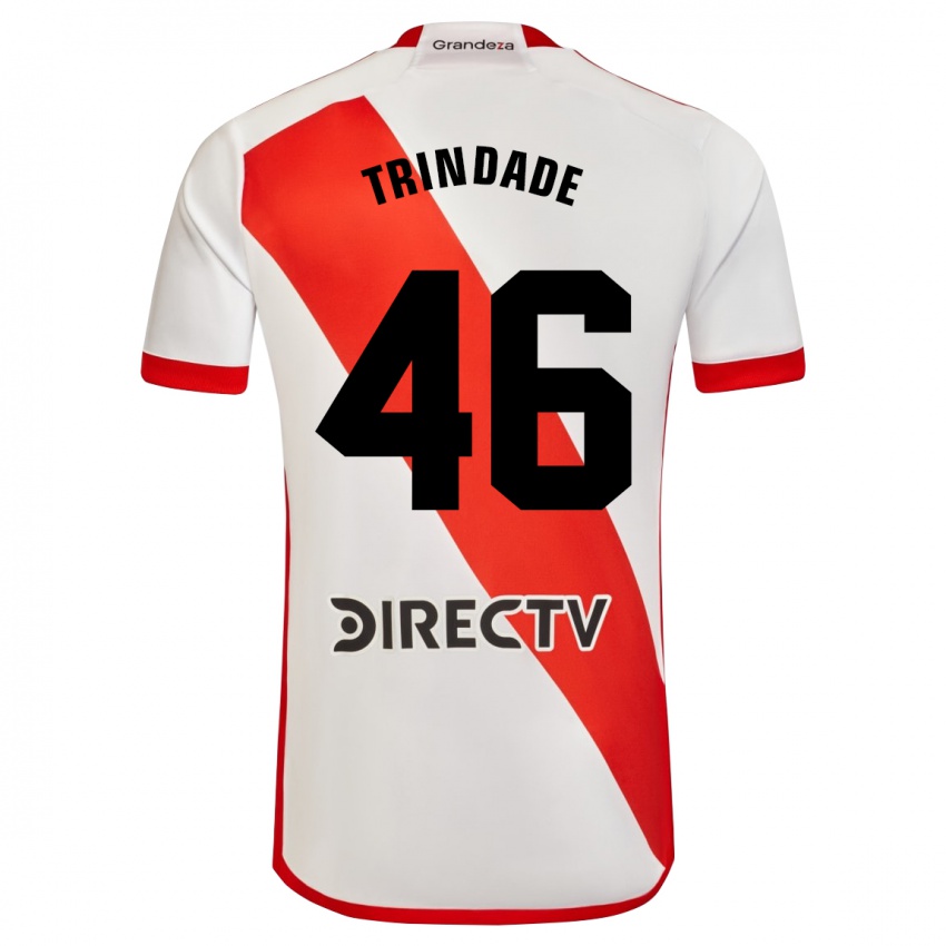 Niño Camiseta Gonzalo Trindade #46 Blanco Rojo 1ª Equipación 2024/25 La Camisa Perú