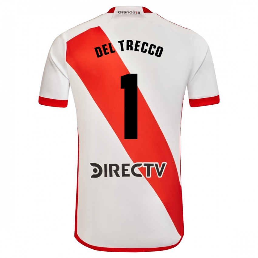 Niño Camiseta Martina Del Trecco #1 Blanco Rojo 1ª Equipación 2024/25 La Camisa Perú