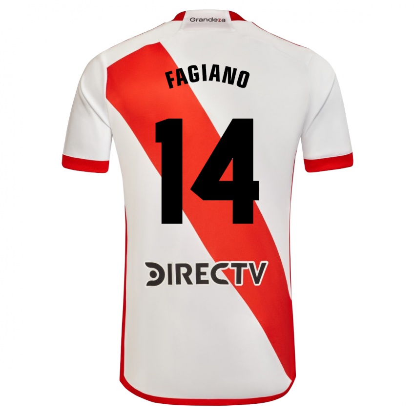 Niño Camiseta Paloma Fagiano #14 Blanco Rojo 1ª Equipación 2024/25 La Camisa Perú