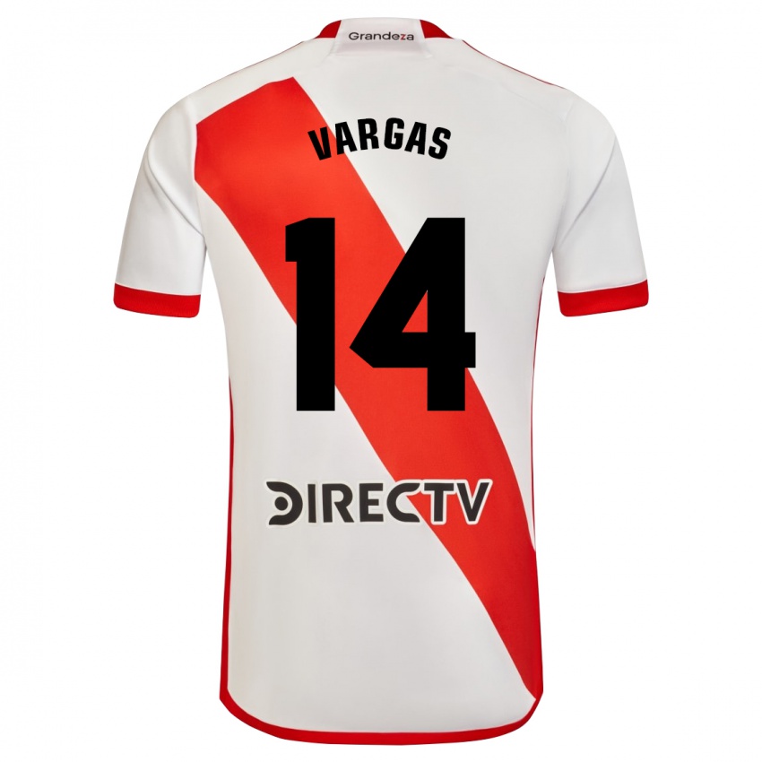 Niño Camiseta Agustina Vargas #14 Blanco Rojo 1ª Equipación 2024/25 La Camisa Perú