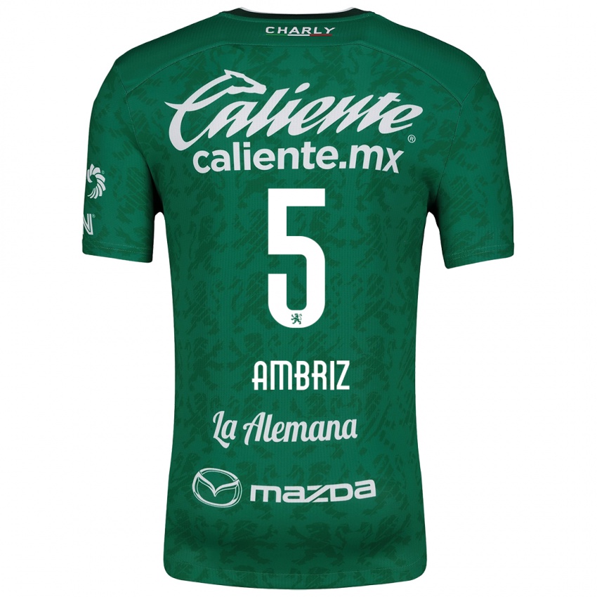 Niño Camiseta Fidel Ambríz #5 Verde Blanco 1ª Equipación 2024/25 La Camisa Perú