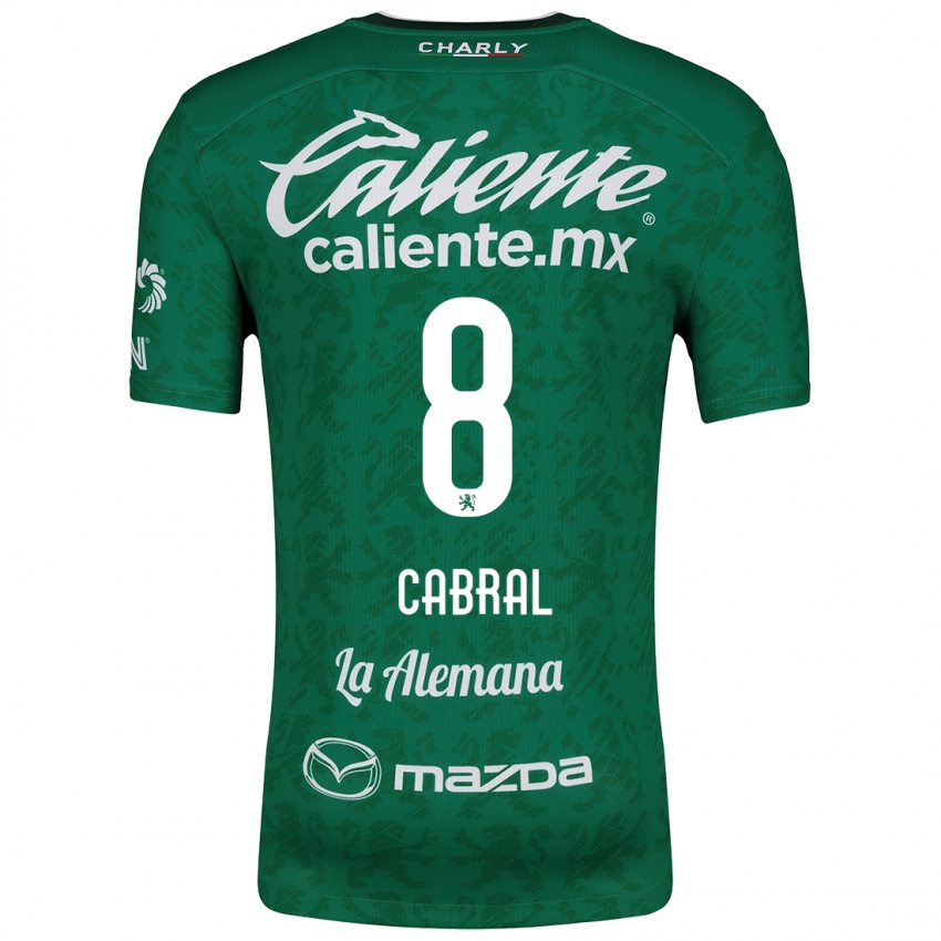 Niño Camiseta Luciano Cabral #8 Verde Blanco 1ª Equipación 2024/25 La Camisa Perú