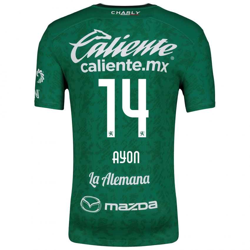 Niño Camiseta Ettson Ayón #14 Verde Blanco 1ª Equipación 2024/25 La Camisa Perú