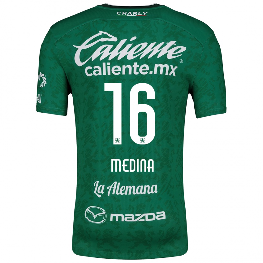 Niño Camiseta Alan Medina #16 Verde Blanco 1ª Equipación 2024/25 La Camisa Perú