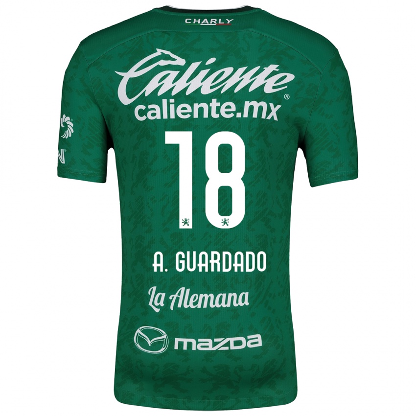 Niño Camiseta Andrés Guardado #18 Verde Blanco 1ª Equipación 2024/25 La Camisa Perú