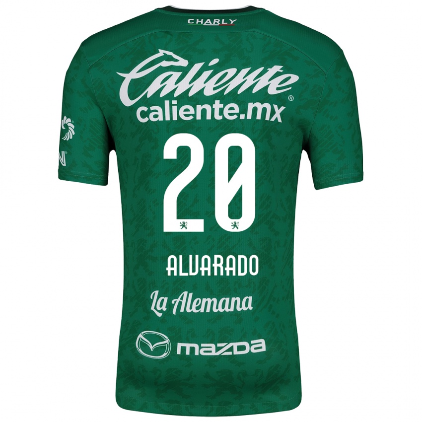 Niño Camiseta Alfonso Alvarado #20 Verde Blanco 1ª Equipación 2024/25 La Camisa Perú