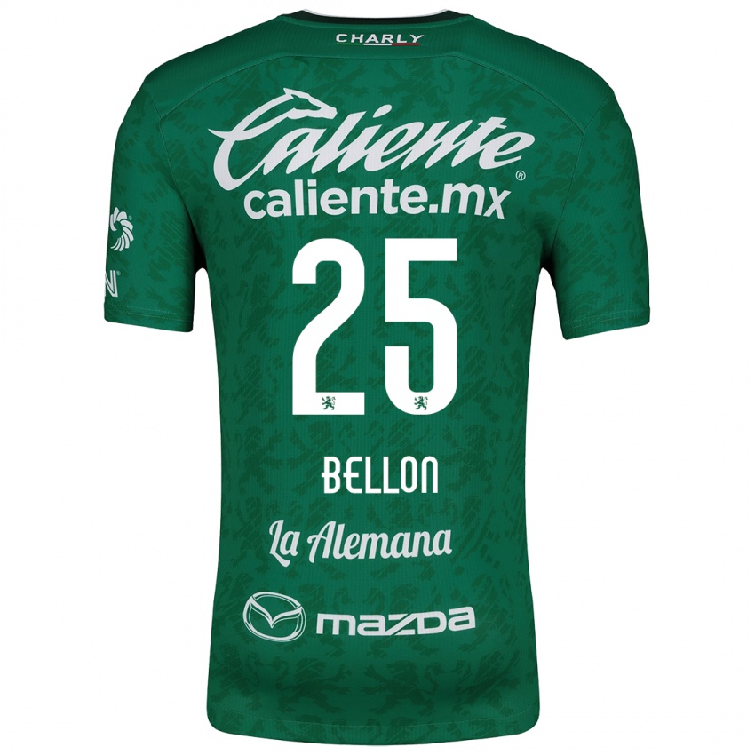 Niño Camiseta Paul Bellón #25 Verde Blanco 1ª Equipación 2024/25 La Camisa Perú