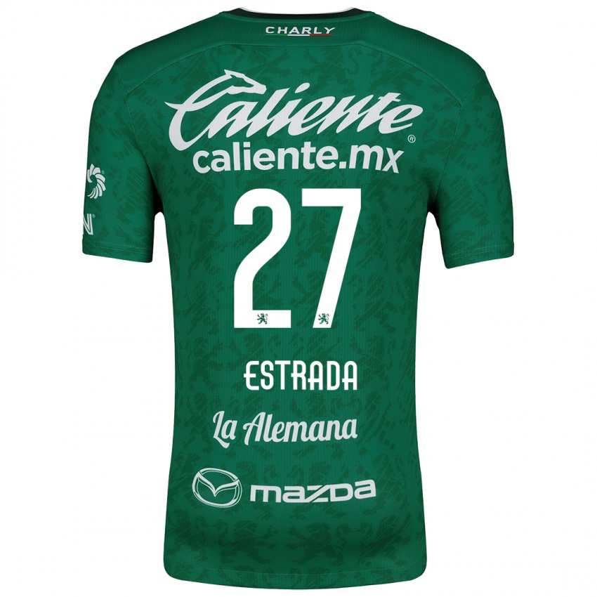 Niño Camiseta Ángel Estrada #27 Verde Blanco 1ª Equipación 2024/25 La Camisa Perú