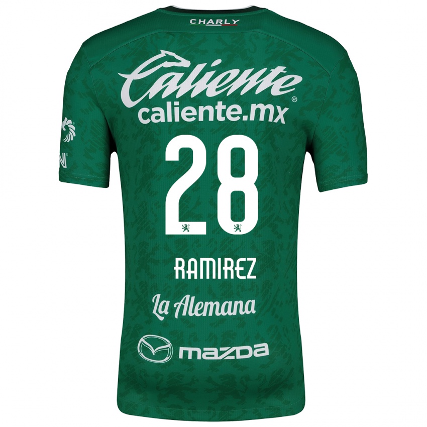 Niño Camiseta David Ramírez #28 Verde Blanco 1ª Equipación 2024/25 La Camisa Perú