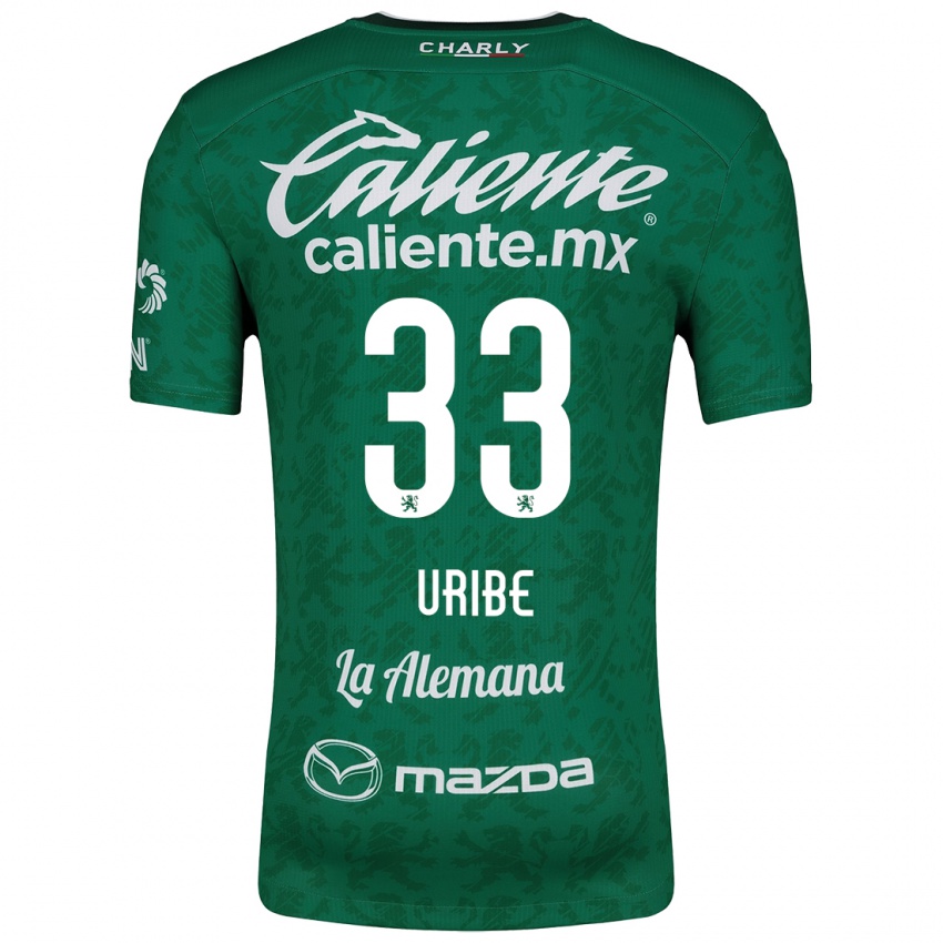 Niño Camiseta Héctor Uribe #33 Verde Blanco 1ª Equipación 2024/25 La Camisa Perú