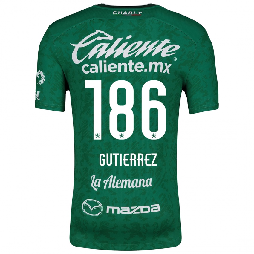 Niño Camiseta Alan Gutiérrez #186 Verde Blanco 1ª Equipación 2024/25 La Camisa Perú