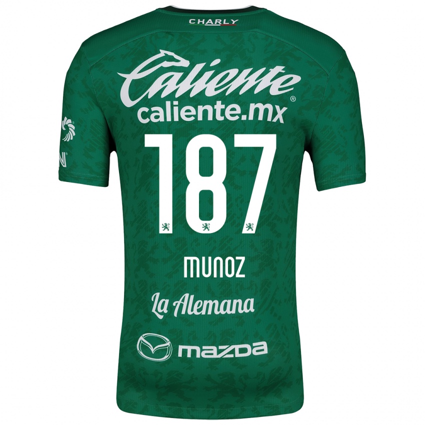 Niño Camiseta Diego Muñoz #187 Verde Blanco 1ª Equipación 2024/25 La Camisa Perú