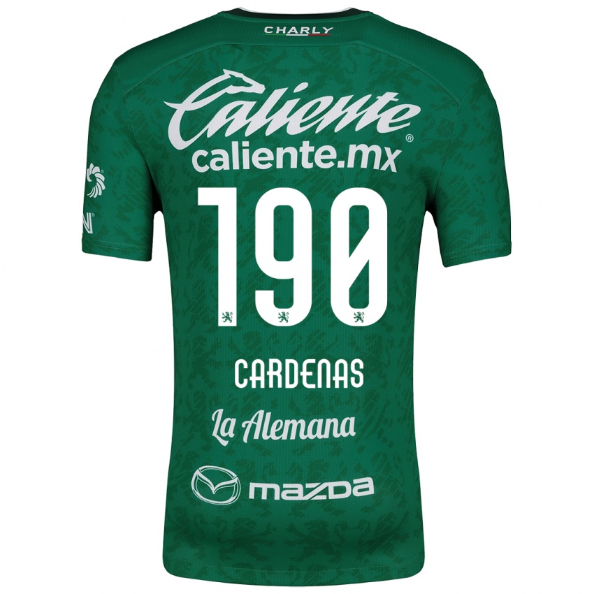 Niño Camiseta Emilio Cárdenas #190 Verde Blanco 1ª Equipación 2024/25 La Camisa Perú