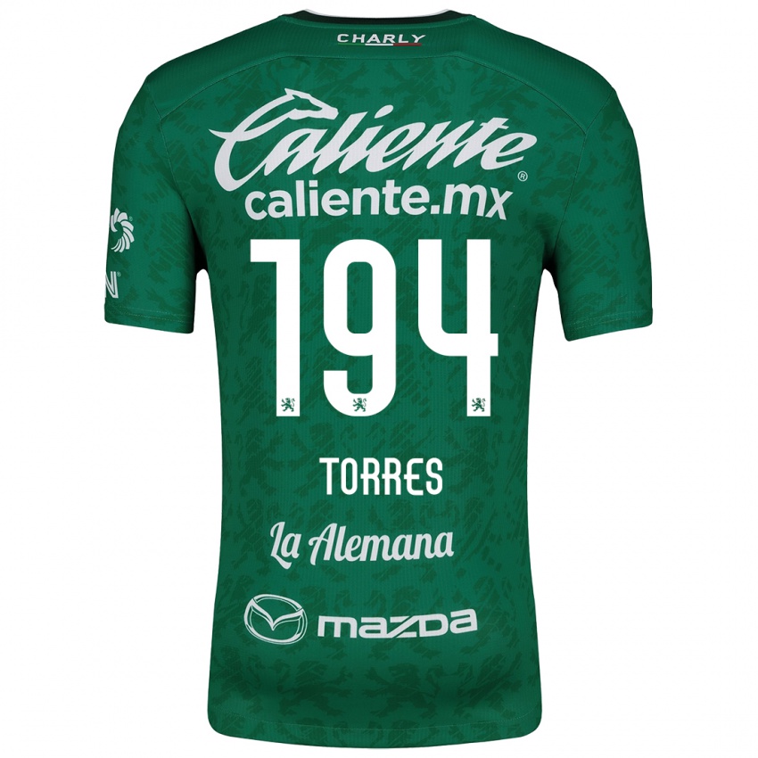 Niño Camiseta Erick Torres #194 Verde Blanco 1ª Equipación 2024/25 La Camisa Perú