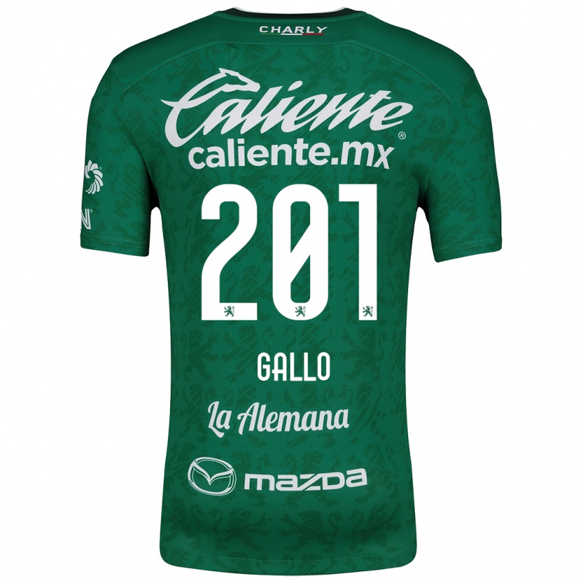 Niño Camiseta Andrés Gallo #201 Verde Blanco 1ª Equipación 2024/25 La Camisa Perú