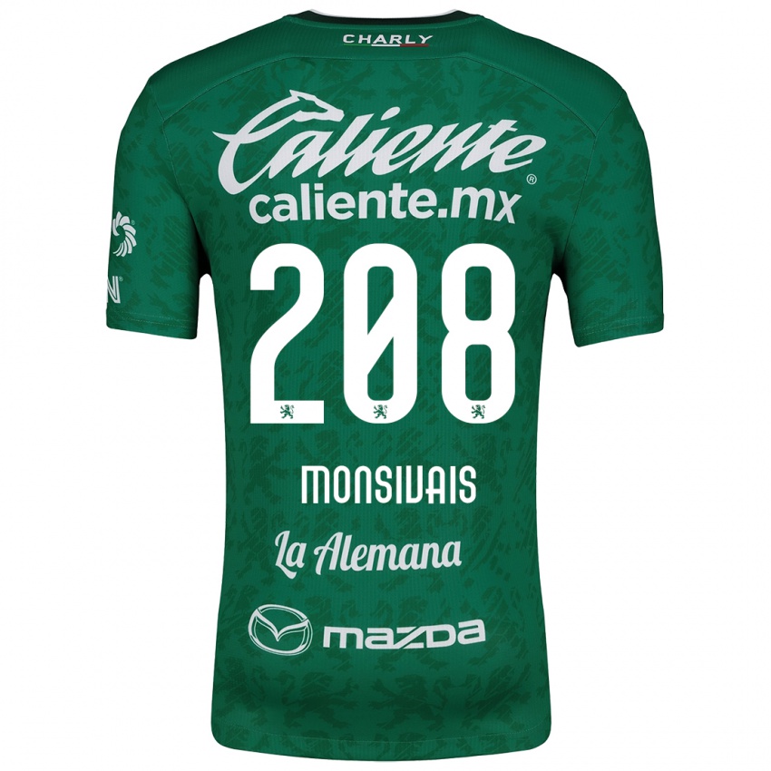 Niño Camiseta Daniel Monsivaís #208 Verde Blanco 1ª Equipación 2024/25 La Camisa Perú