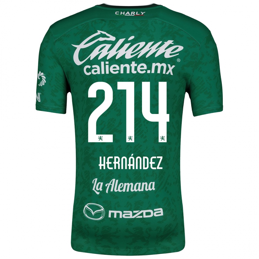 Niño Camiseta Iván Hernández #214 Verde Blanco 1ª Equipación 2024/25 La Camisa Perú