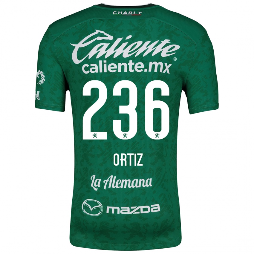 Niño Camiseta Youssef Ortiz #236 Verde Blanco 1ª Equipación 2024/25 La Camisa Perú