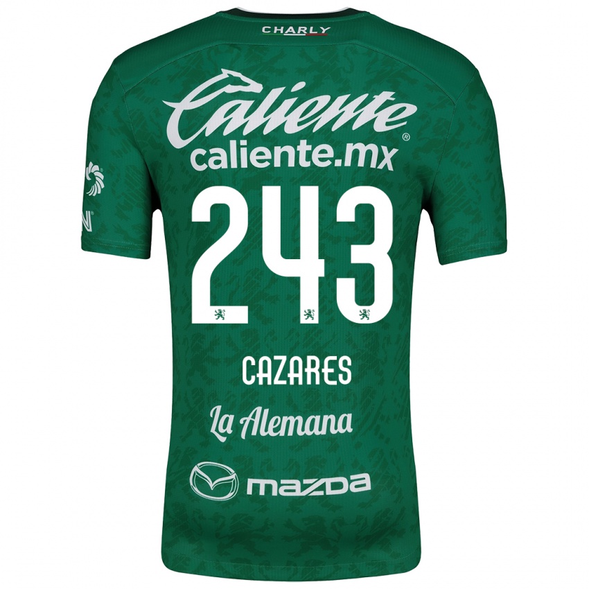 Niño Camiseta Juan Cázares #243 Verde Blanco 1ª Equipación 2024/25 La Camisa Perú