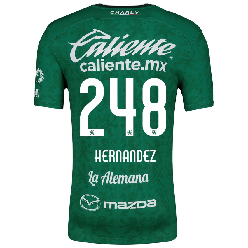 Niño Camiseta Fernando Hernández #248 Verde Blanco 1ª Equipación 2024/25 La Camisa Perú