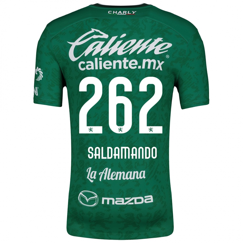 Niño Camiseta José Saldamando #262 Verde Blanco 1ª Equipación 2024/25 La Camisa Perú