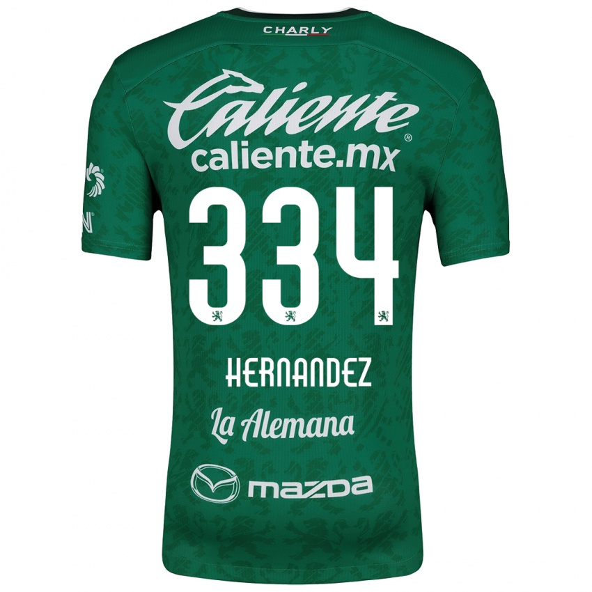 Niño Camiseta Alan Hernández #334 Verde Blanco 1ª Equipación 2024/25 La Camisa Perú