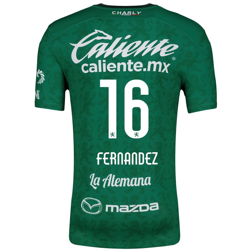 Niño Camiseta Omar Fernández #16 Verde Blanco 1ª Equipación 2024/25 La Camisa Perú