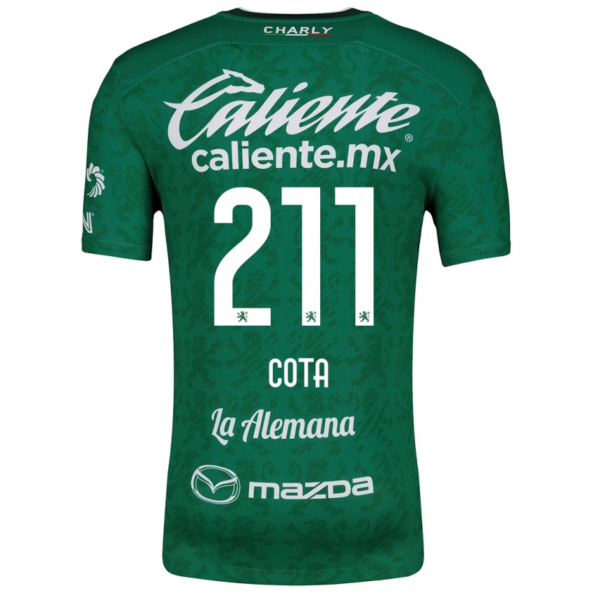 Niño Camiseta Luis Cota #211 Verde Blanco 1ª Equipación 2024/25 La Camisa Perú