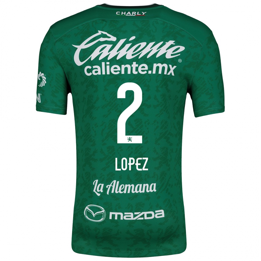 Niño Camiseta Vanessa López #2 Verde Blanco 1ª Equipación 2024/25 La Camisa Perú