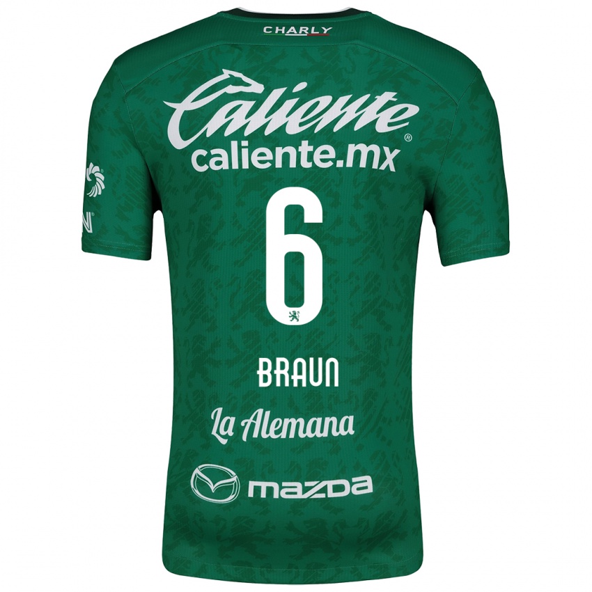 Niño Camiseta Sophia Braun #6 Verde Blanco 1ª Equipación 2024/25 La Camisa Perú