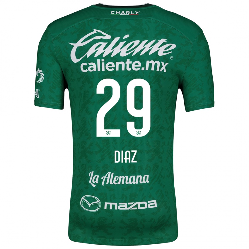 Niño Camiseta Kenia Díaz #29 Verde Blanco 1ª Equipación 2024/25 La Camisa Perú