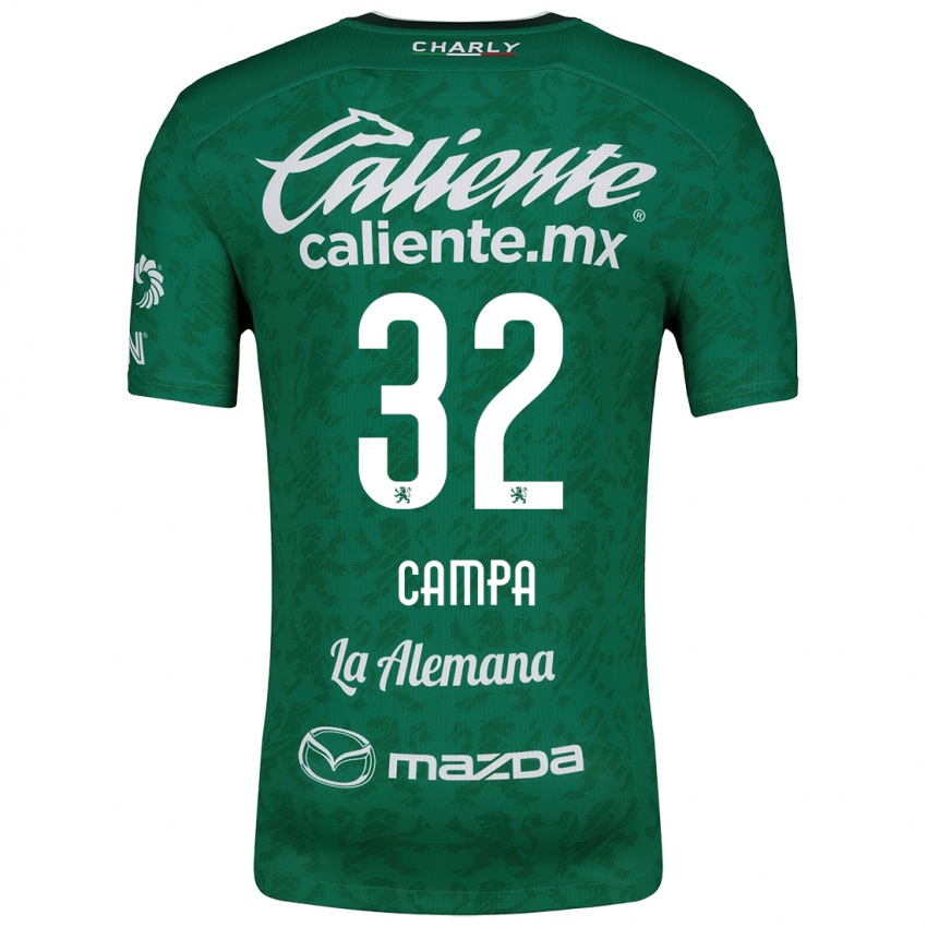 Niño Camiseta Ana Campa #32 Verde Blanco 1ª Equipación 2024/25 La Camisa Perú