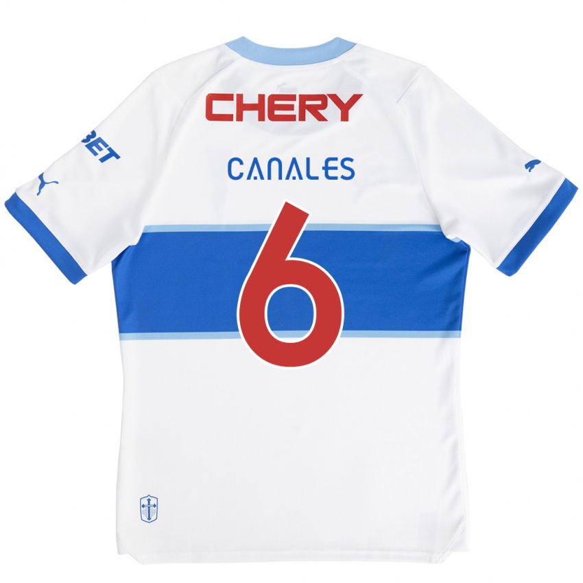 Niño Camiseta Alfred Canales #6 Blanco Azul 1ª Equipación 2024/25 La Camisa Perú