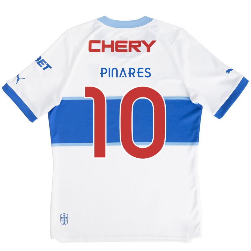 Niño Camiseta César Pinares #10 Blanco Azul 1ª Equipación 2024/25 La Camisa Perú