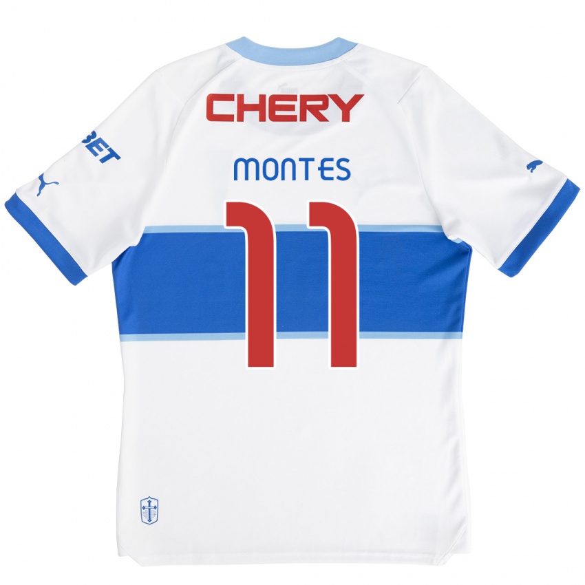 Niño Camiseta Clemente Montes #11 Blanco Azul 1ª Equipación 2024/25 La Camisa Perú