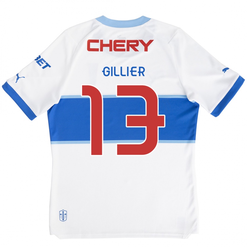 Niño Camiseta Thomas Gillier #13 Blanco Azul 1ª Equipación 2024/25 La Camisa Perú