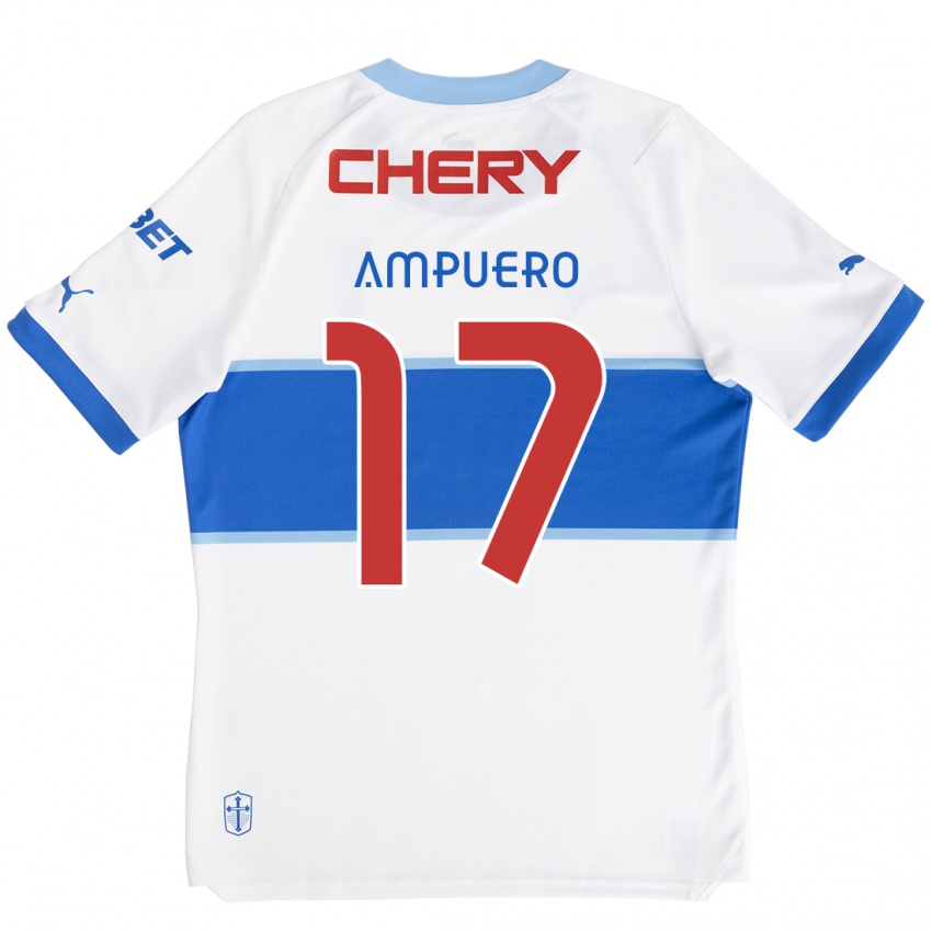 Niño Camiseta Branco Ampuero #17 Blanco Azul 1ª Equipación 2024/25 La Camisa Perú