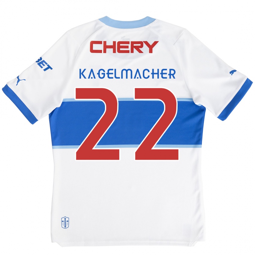 Niño Camiseta Gary Kagelmacher #22 Blanco Azul 1ª Equipación 2024/25 La Camisa Perú