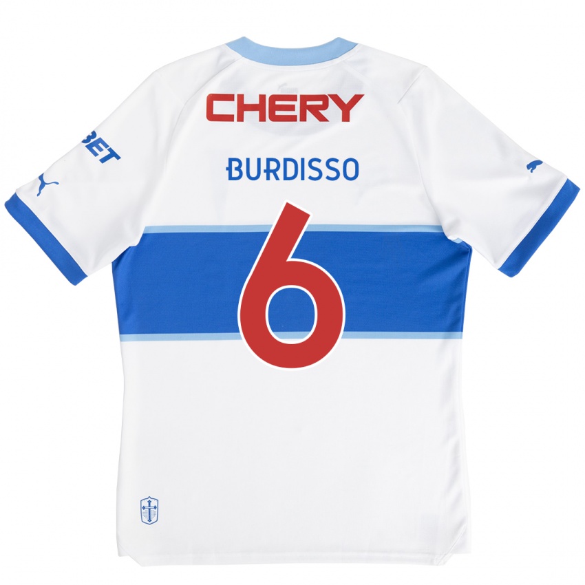 Niño Camiseta Guillermo Burdisso #6 Blanco Azul 1ª Equipación 2024/25 La Camisa Perú