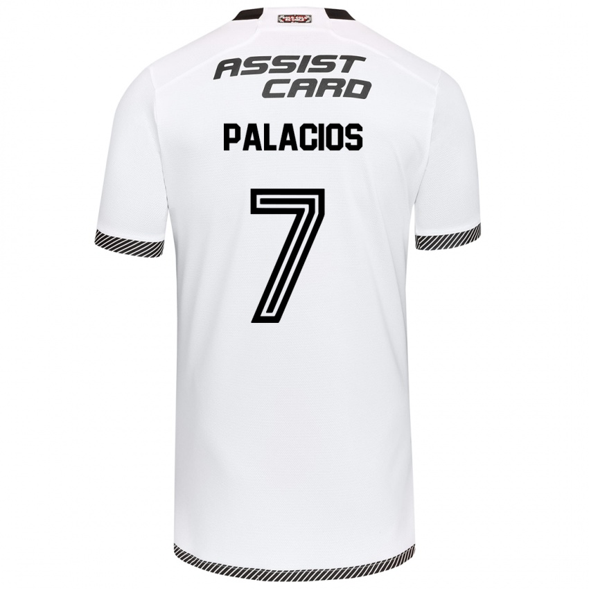 Niño Camiseta Carlos Palacios #7 Blanco Negro 1ª Equipación 2024/25 La Camisa Perú