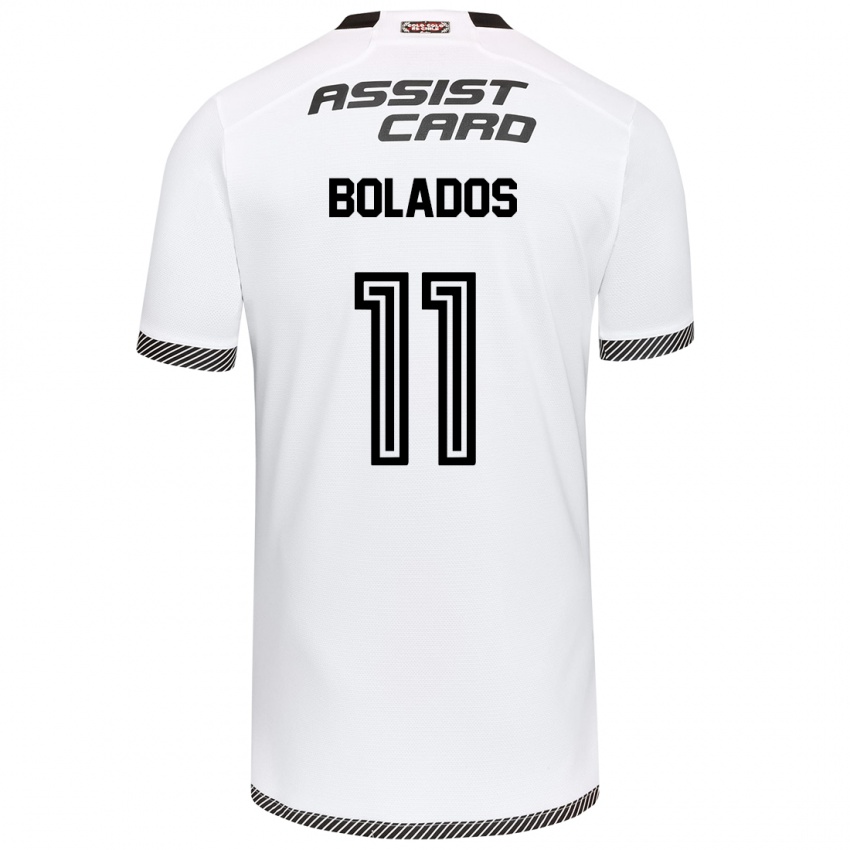 Niño Camiseta Marcos Bolados #11 Blanco Negro 1ª Equipación 2024/25 La Camisa Perú