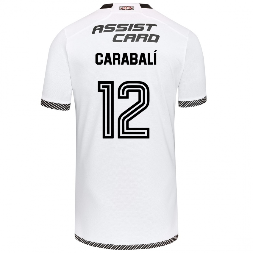 Niño Camiseta Omar Carabalí #12 Blanco Negro 1ª Equipación 2024/25 La Camisa Perú