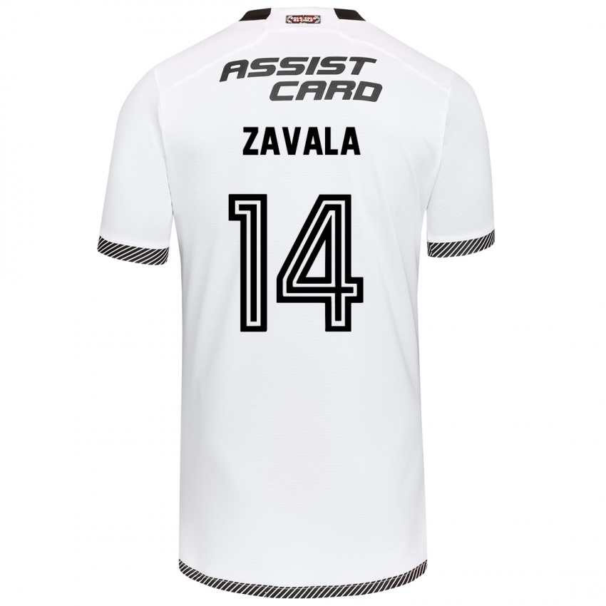 Niño Camiseta Cristián Zavala #14 Blanco Negro 1ª Equipación 2024/25 La Camisa Perú