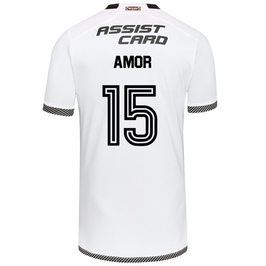 Niño Camiseta Emiliano Amor #15 Blanco Negro 1ª Equipación 2024/25 La Camisa Perú