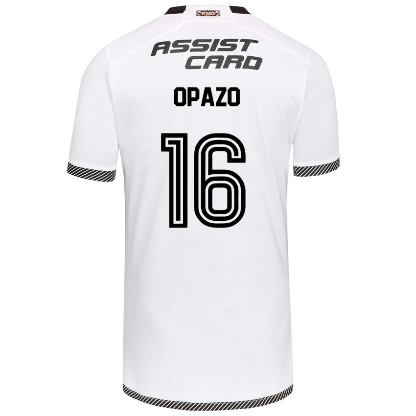 Niño Camiseta Óscar Opazo #16 Blanco Negro 1ª Equipación 2024/25 La Camisa Perú